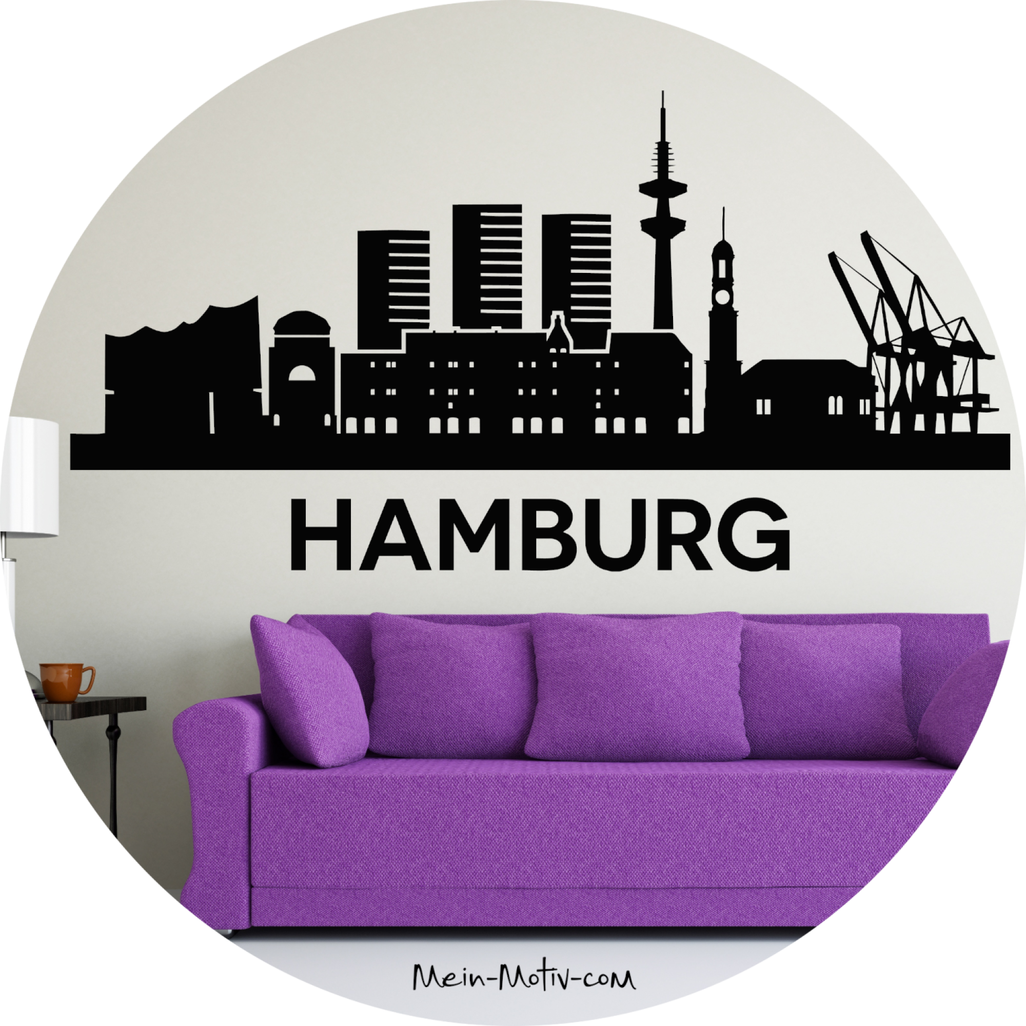 Wandtattoo 14008 Skyline Hamburg